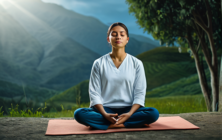 자아 화해를 위한 그룹 세션의 장점 - "A woman confidently speaking in a therapy group, surrounded by supportive individuals, modest cloth...