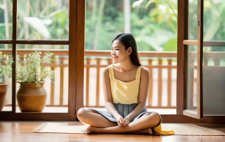 과거 자아 화해의 자원 활용하기 - **Prompt:** A serene and empathetic scene depicting a young adult Thai woman (mid-20s, wearing a mod...