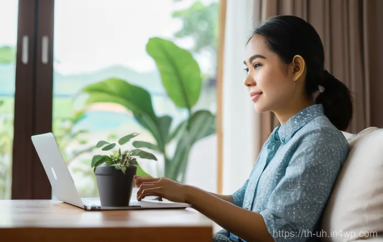 자아 화해를 위한 온라인 프로그램 추천 - **Prompt: Online Therapy Session in a Modern Thai Home**
    A wide shot of a contemporary Thai livi...